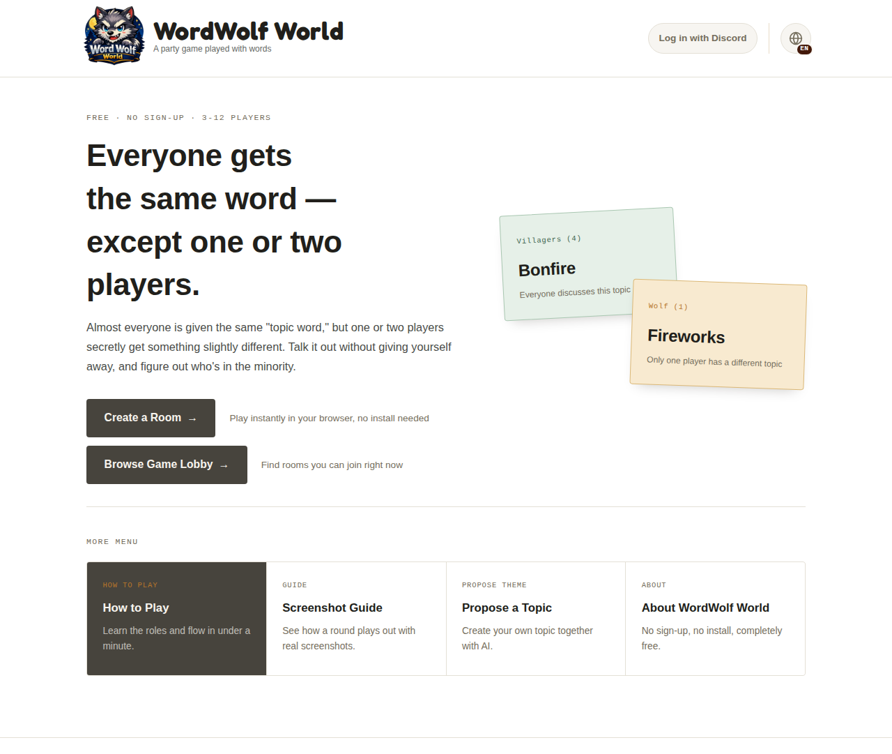 Home page (desktop)